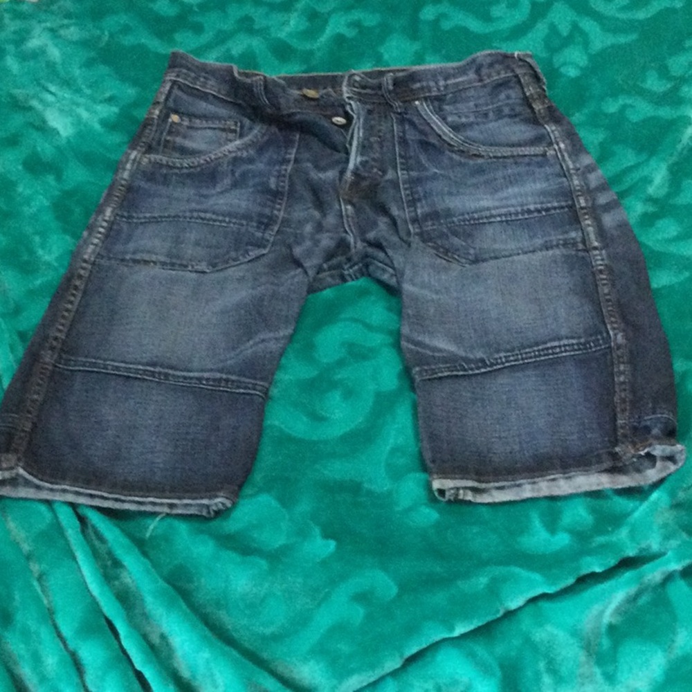 H&M &Denim Dropped Crotch Button Fly Shorts Size 28